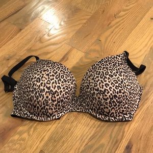 Pink Cheetah Push Up Bra with Adjustable Straps